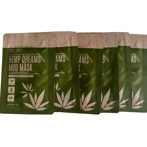 6x SOO’AE Hemp‎ Dreams Mud Mask 100% Natural Hemp Seed Oil Green Tea Clarifying - Picture 1 of 4